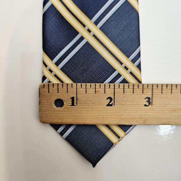 Pierre Cardin Men's SLIM Polyester Tie Blue with Blue & White Stripes 3" - Picture 7 of 7